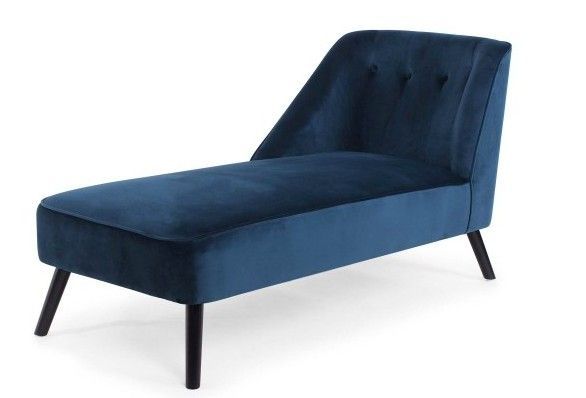 Méridienne velours bleu Kando - Photo n°1