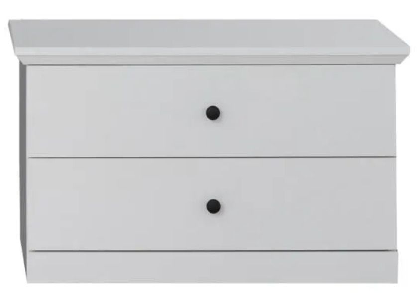 Meuble à chaussures 2 tiroirs blanc style campagnard moderne Valex 81 cm - Photo n°1