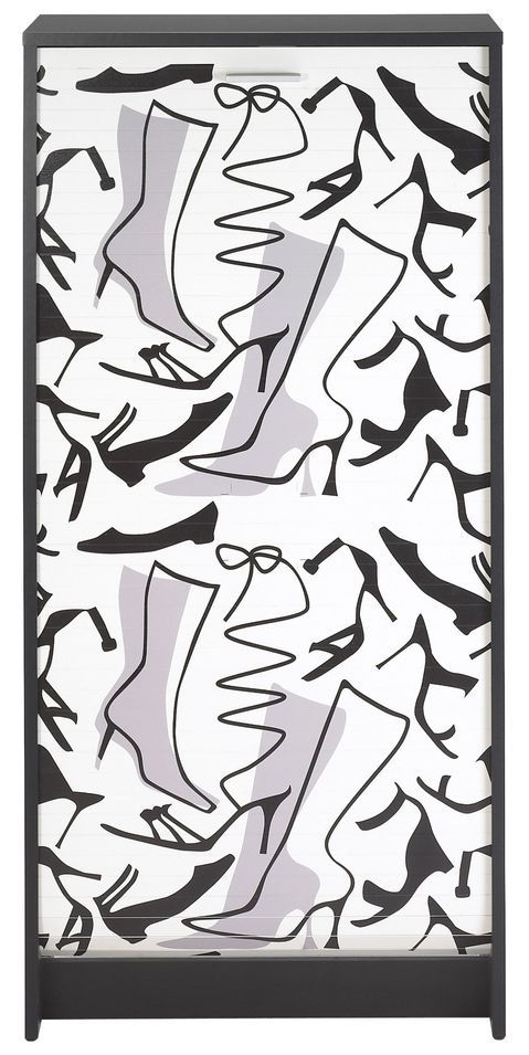 Meuble à chaussures blanc rideau bottines 21 paires Shoot 58 cm - Photo n°1