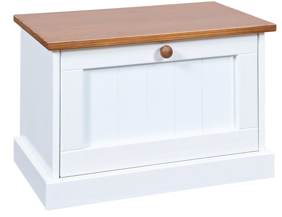 Meuble à chaussures pin massif foncé et blanc Campanou - Photo n°1