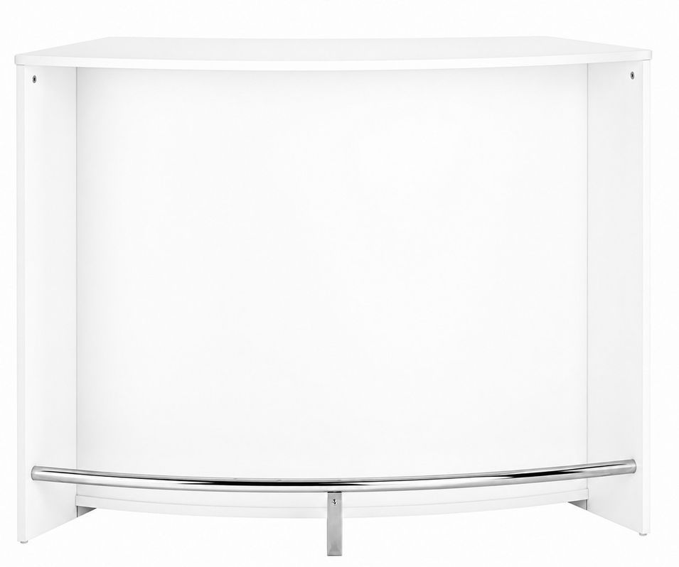 Meuble bar blanc SNACK 134 cm – Comptoir de cuisine avec rangement et portes coulissantes - Photo n°1