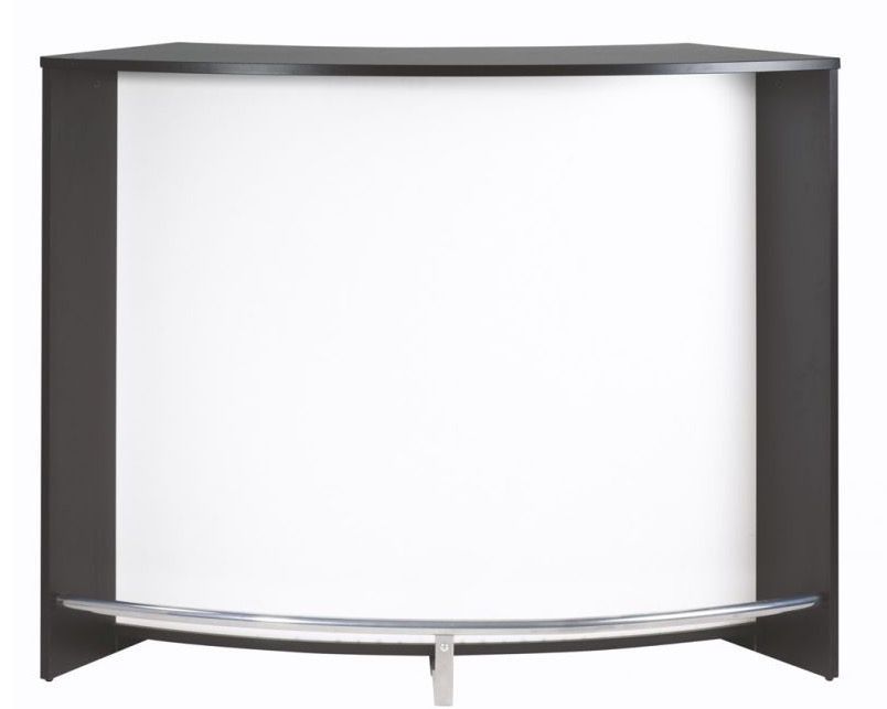 Meuble bar noir SNACK 134 cm – Comptoir de cuisine avec rangement et portes coulissantes - Photo n°1