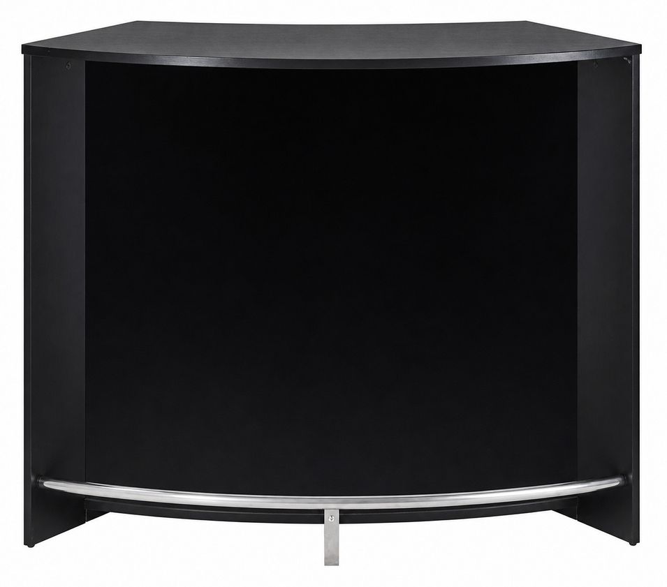 Meuble bar noir SNACK 134 cm – Comptoir de cuisine avec rangement et portes coulissantes - Photo n°1