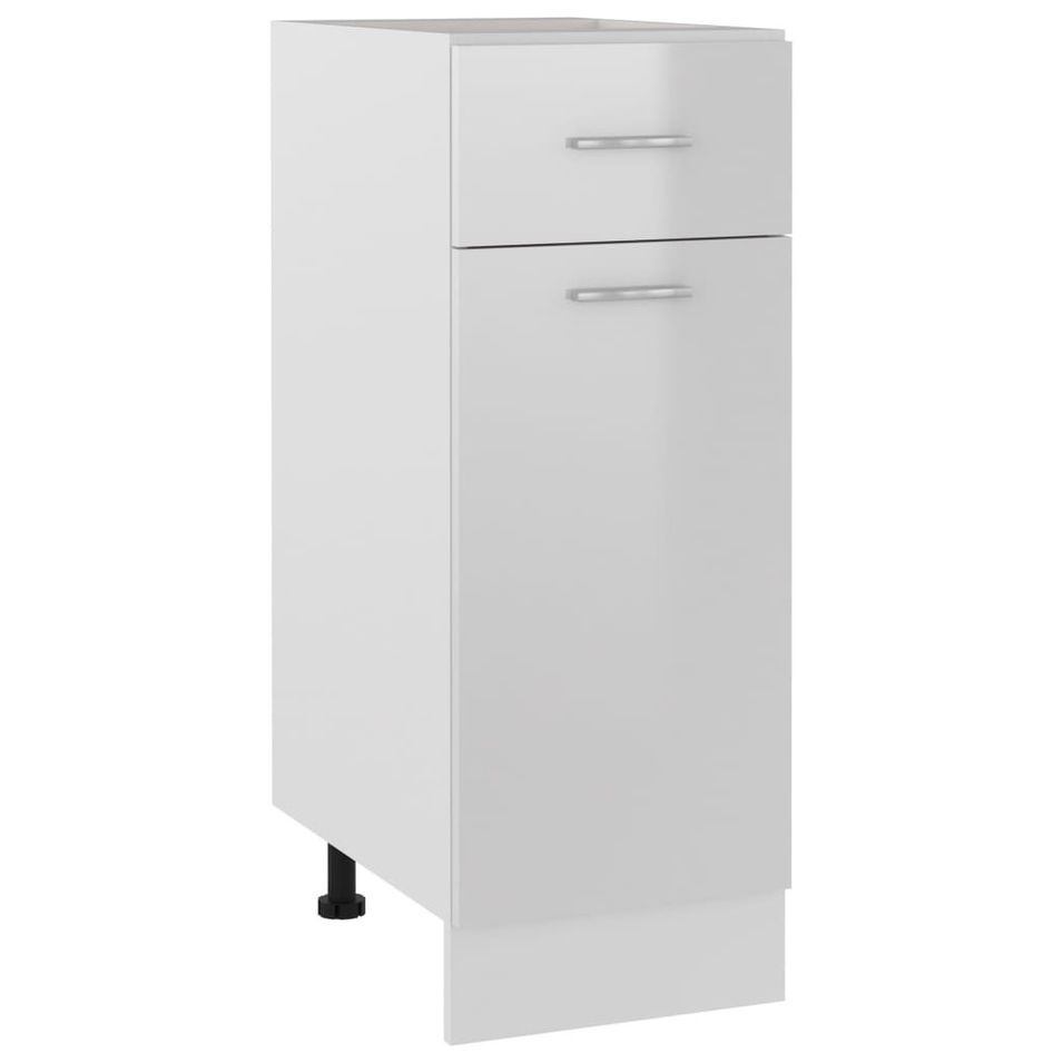 Meuble bas de cuisine Blanc brillant 30x46x81,5 cm - Photo n°1