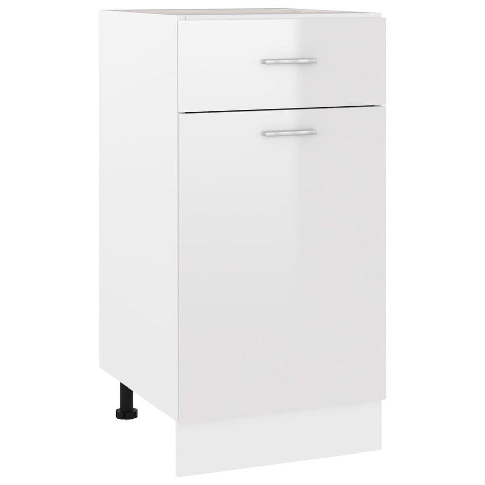 Meuble bas de cuisine Blanc brillant 40x46x81,5 cm - Photo n°1