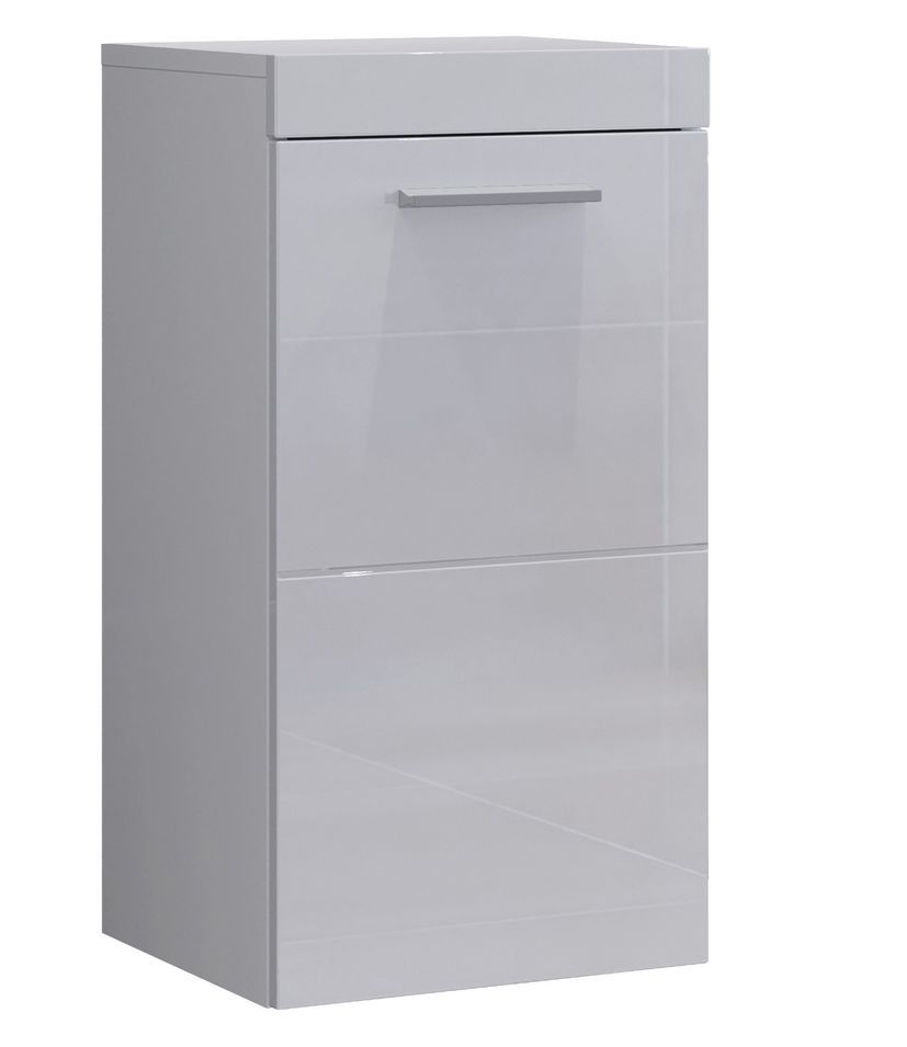 Meuble bas suspendu de salle de bain blanc brillant Divone 35 cm - Photo n°1
