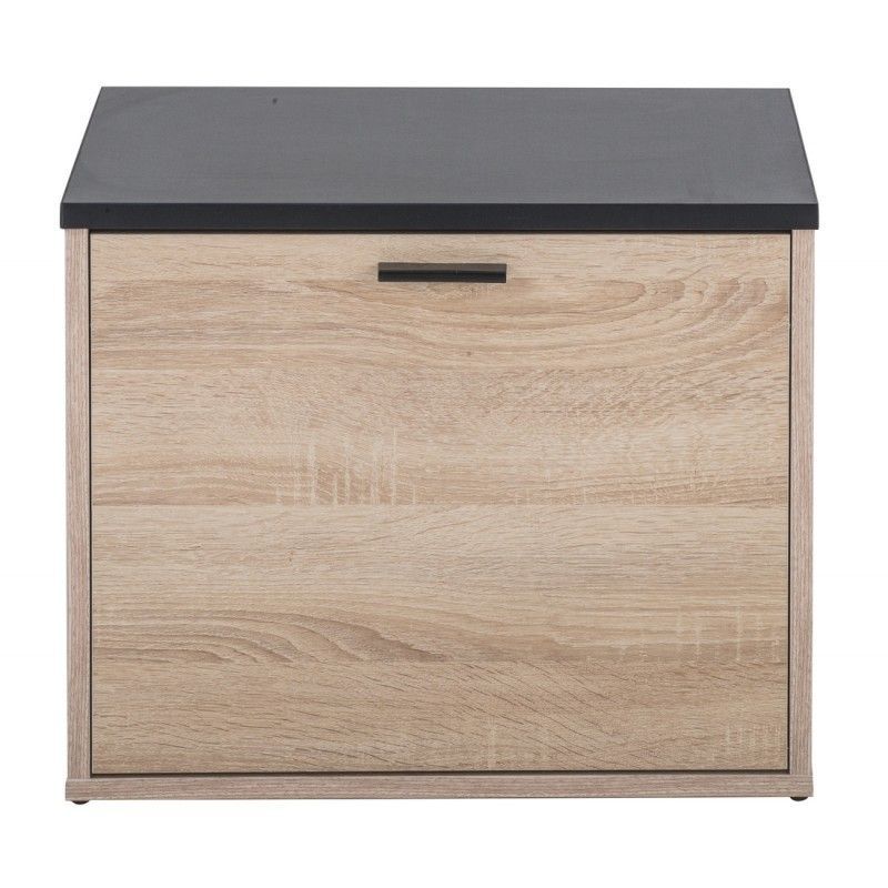 Meuble chaussure 1 abattant chêne naturel 9 paires Lohan - Photo n°1