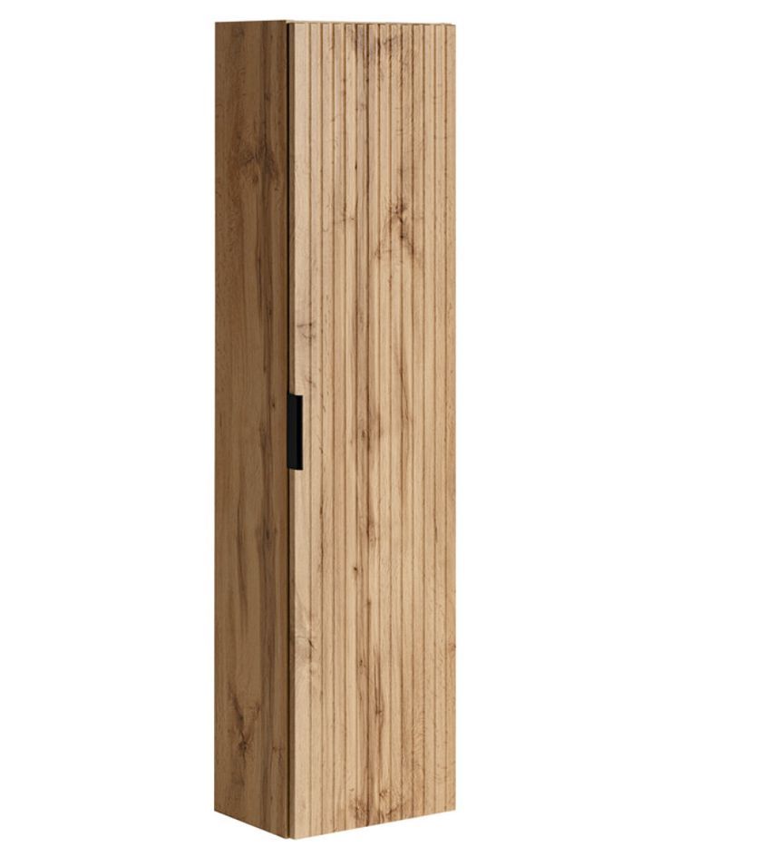 Meuble colonne suspendu de salle de bain ADEL 35 cm – Design rainuré - Photo n°1