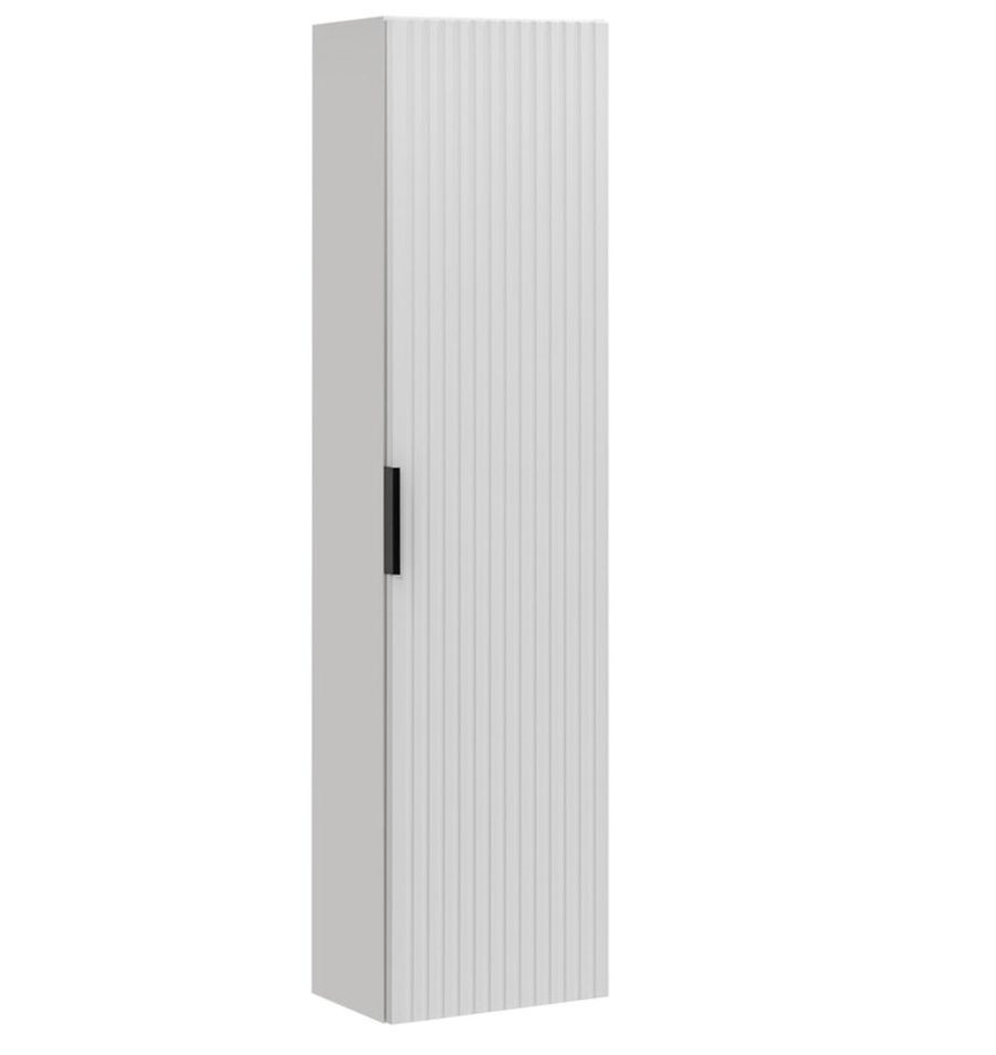 Meuble colonne suspendu de salle de bain ADEL 35 cm – Design rainuré - Photo n°1