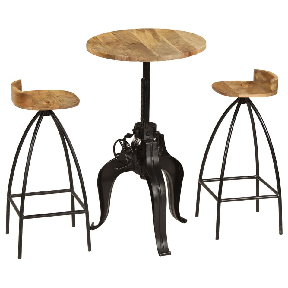 Meuble de bar 3 pcs Bois massif de manguier - Photo n°1