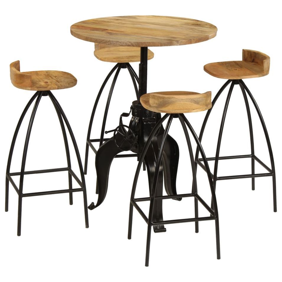 Meuble de bar 5 pcs Bois massif de manguier - Photo n°1