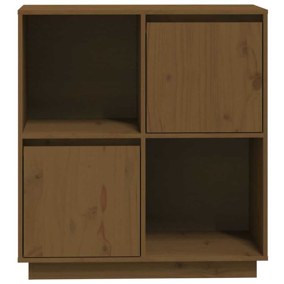 Meuble de rangement 2 portes 2 niches en Pin massif Klara 74 cm - Photo n°1