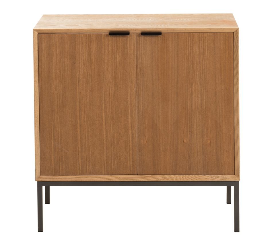 Meuble de rangement 2 portes bois naturel Victoria L 80 cm - Photo n°1