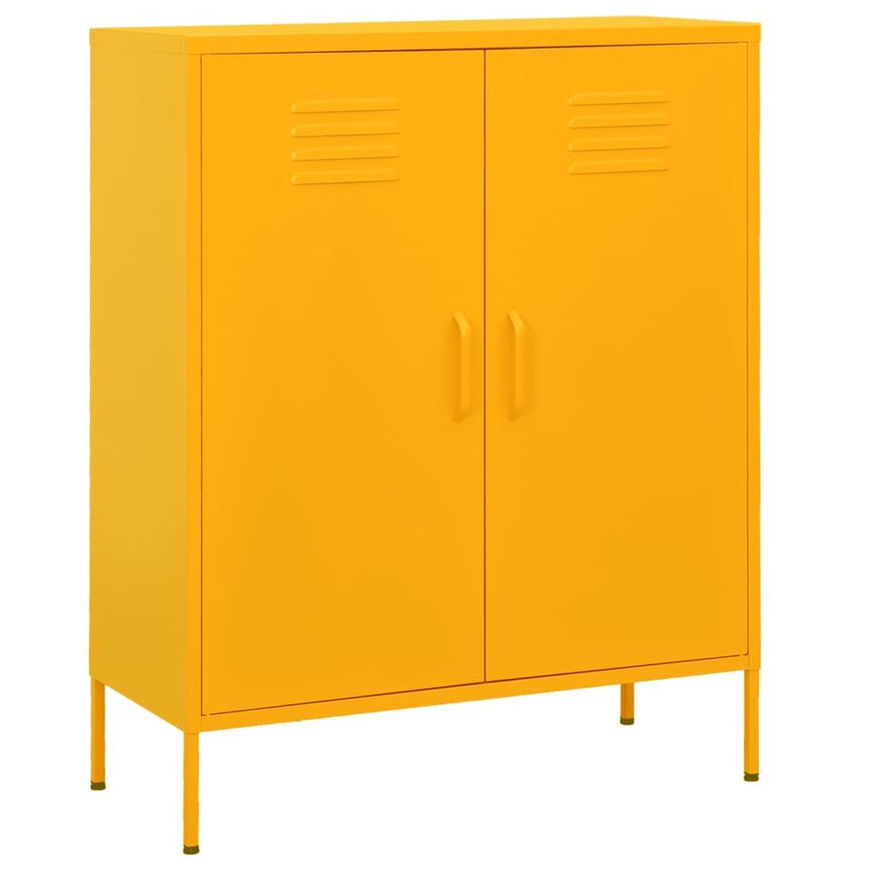 Meuble de rangement 2 portes Klako 80 cm - Acier mat - Photo n°1