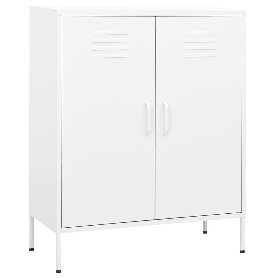 Meuble de rangement 2 portes Klako 80 cm - Acier mat - Photo n°1