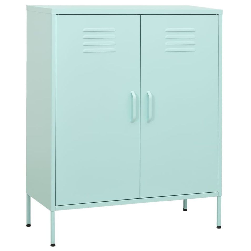 Meuble de rangement 2 portes Klako 80 cm - Acier mat - Photo n°1