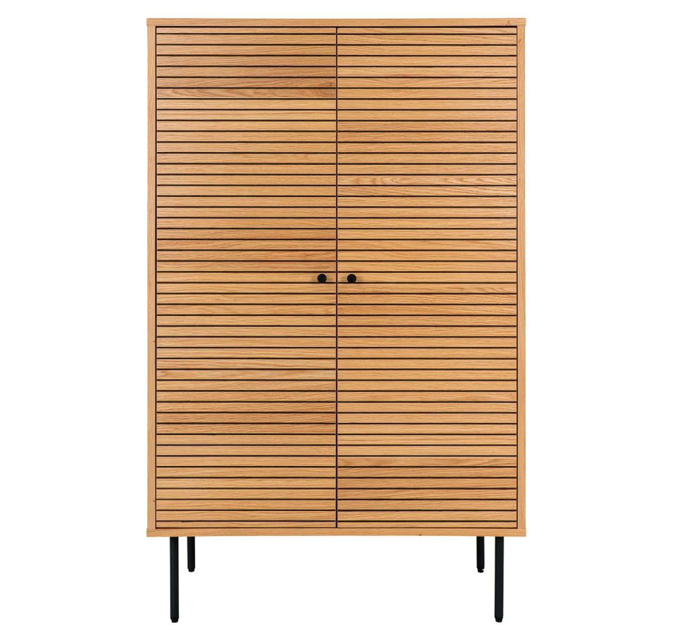 Meuble de rangement 2 portes KYOTO – Chêne & métal noir - Photo n°1