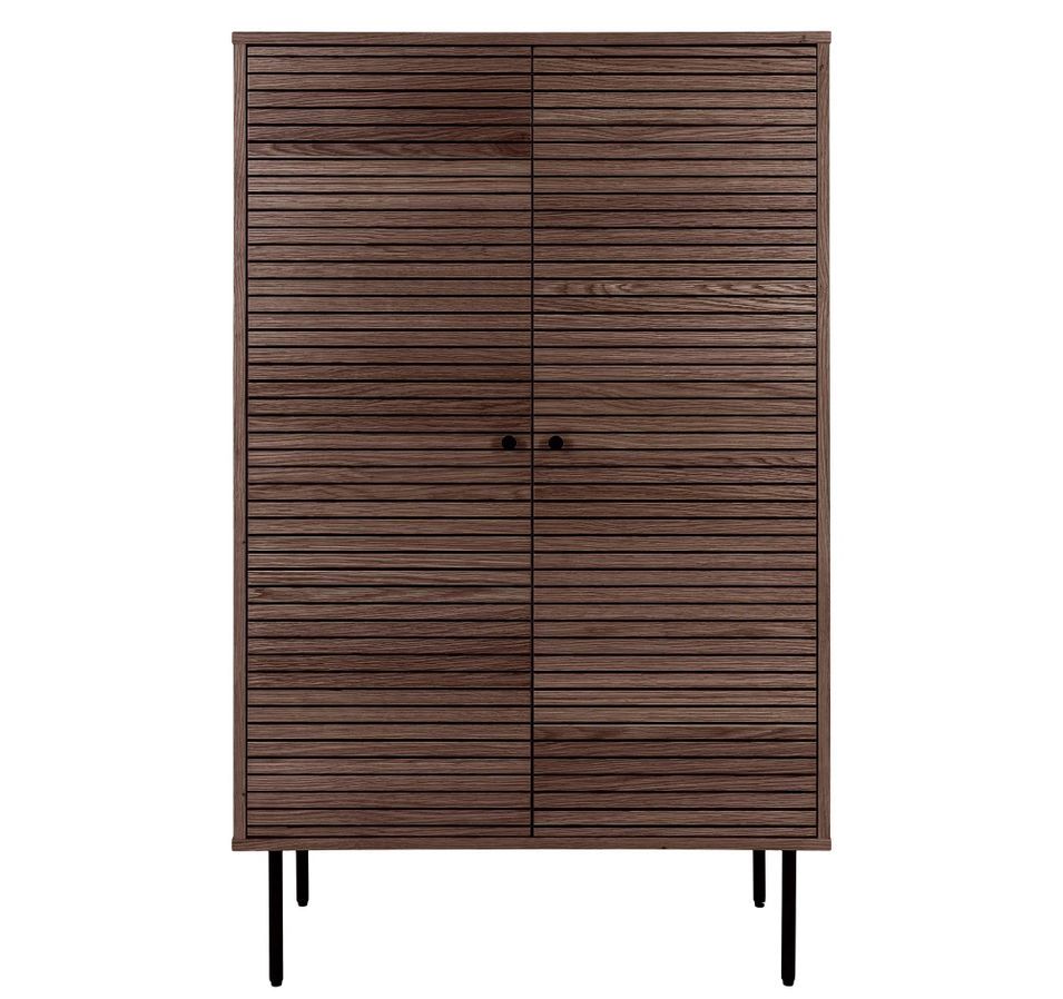 Meuble de rangement 2 portes KYOTO – Chêne & métal noir - Photo n°1