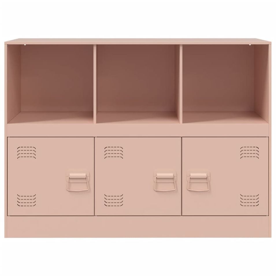 Meuble de rangement 3 portes 3 niches en acier Lazard 99 cm - Style Industriel - Photo n°1
