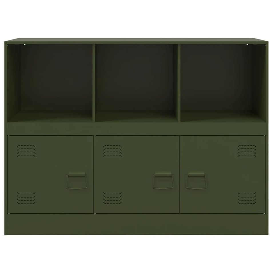 Meuble de rangement 3 portes 3 niches en acier Lazard 99 cm - Style Industriel - Photo n°1