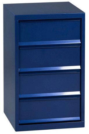 Meuble de rangement 4 cases métal bleu nuit nacré Lebo - Photo n°1