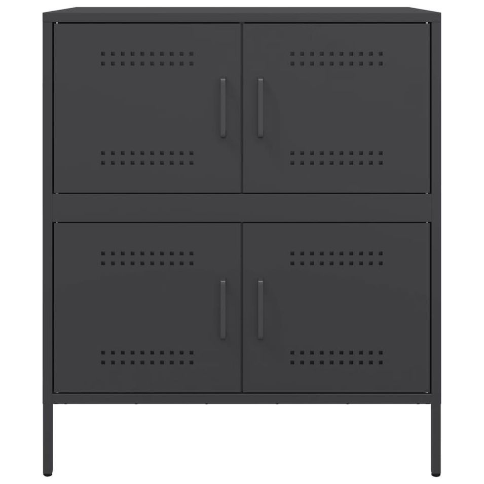 Meuble de rangement 4 portes en acier Klavin 68 cm - Style Industriel - Photo n°1