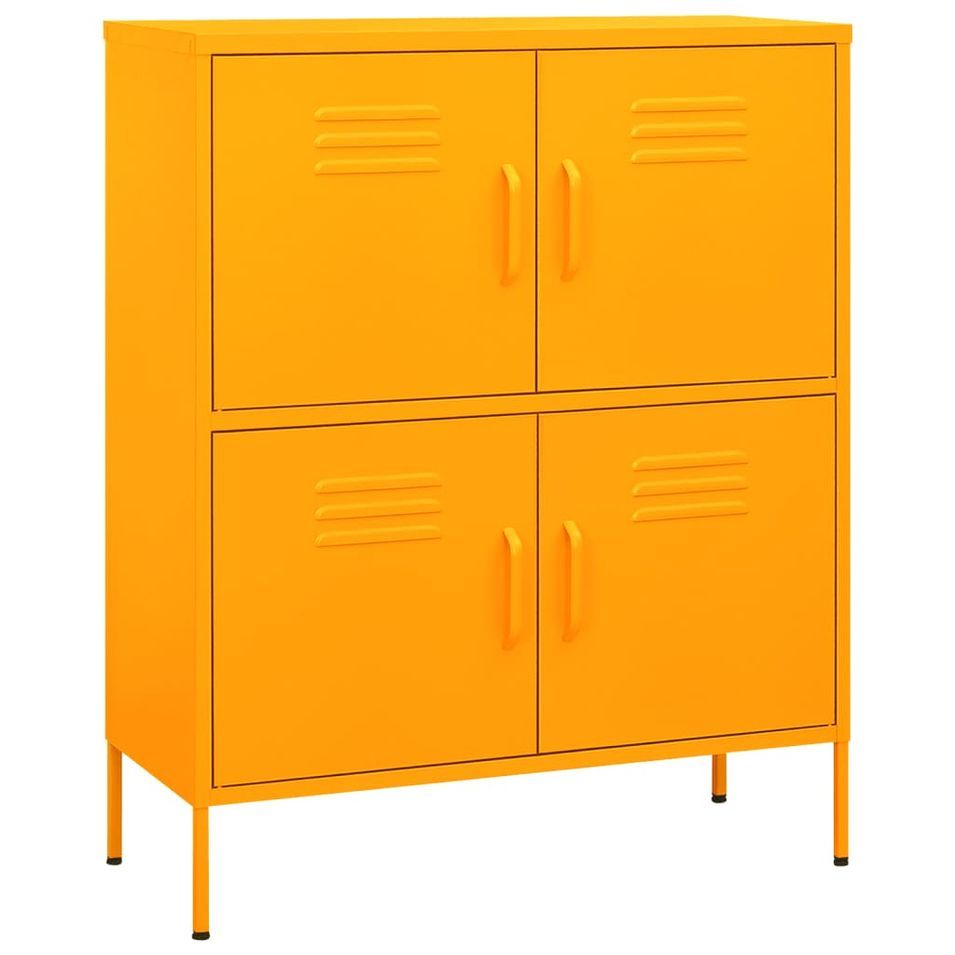 Meuble de rangement 4 portes Klako 80 cm - Acier mat - Photo n°1