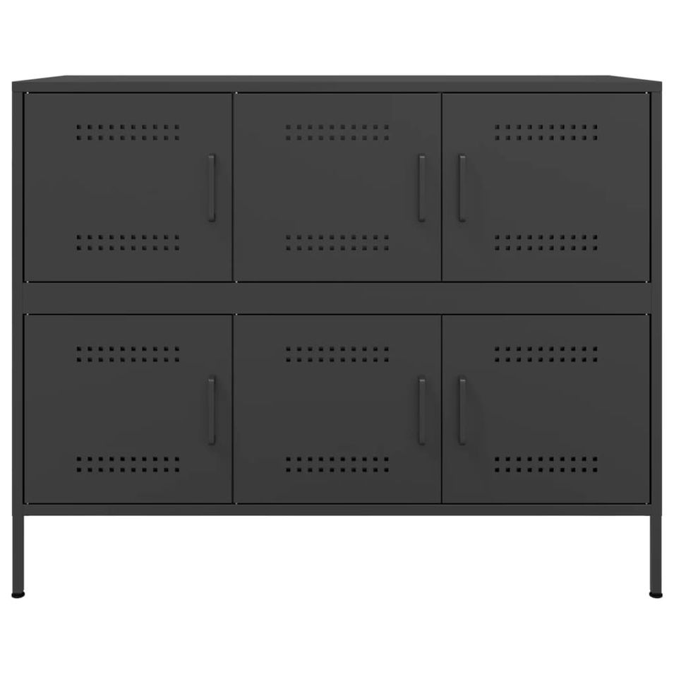 Meuble de rangement 6 portes en acier Klavin 100 cm - Style Industriel - Photo n°1
