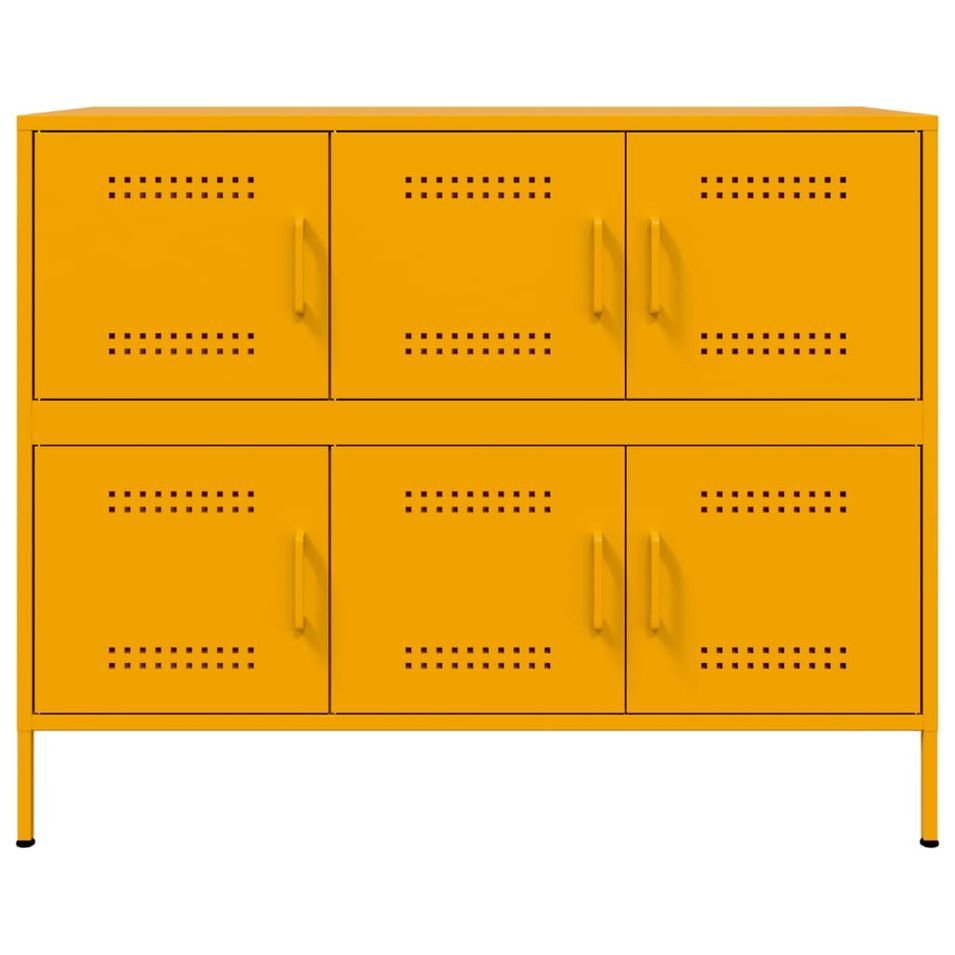 Meuble de rangement 6 portes en acier Klavin 100 cm - Style Industriel - Photo n°1