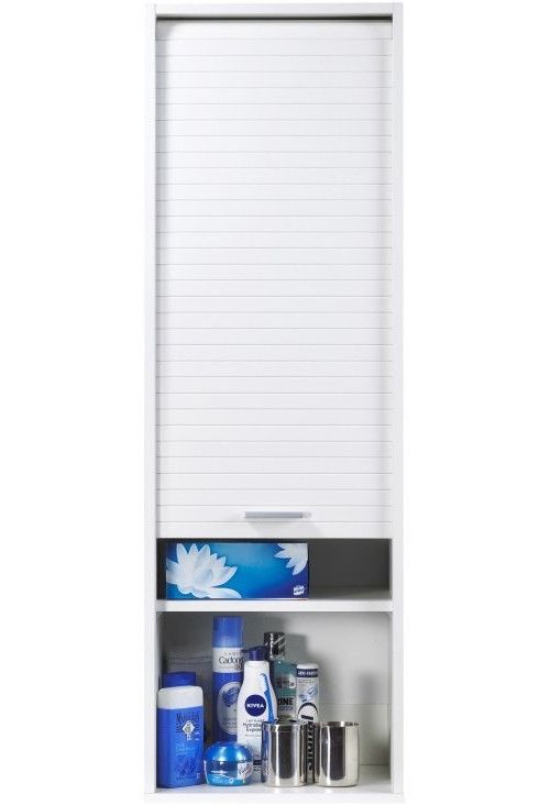 Meuble de rangement à rideau blanc Cool L 40 x H 124 x P 35 cm - Photo n°1