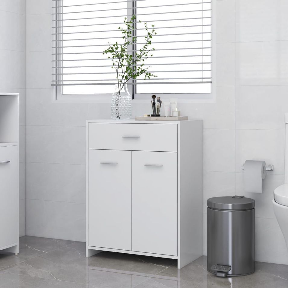Meuble de rangement Blanc 60x33x80 cm - Photo n°2