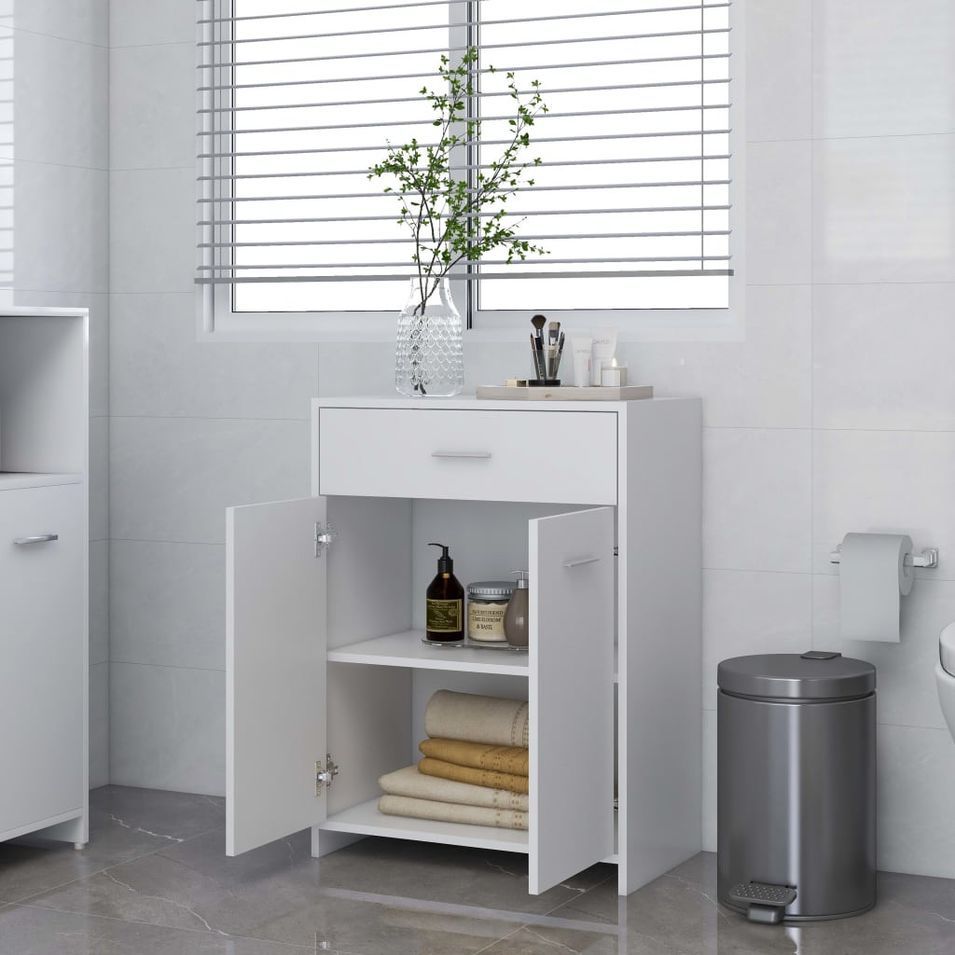 Meuble de rangement Blanc 60x33x80 cm - Photo n°3