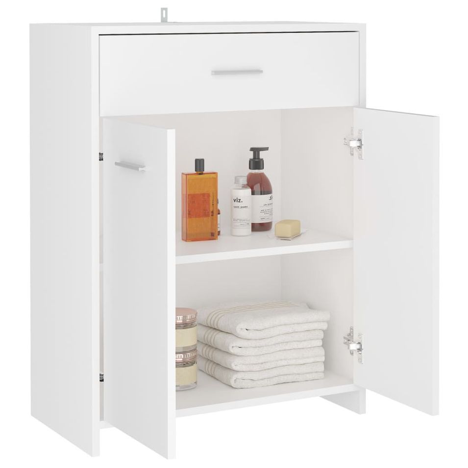 Meuble de rangement Blanc 60x33x80 cm - Photo n°4