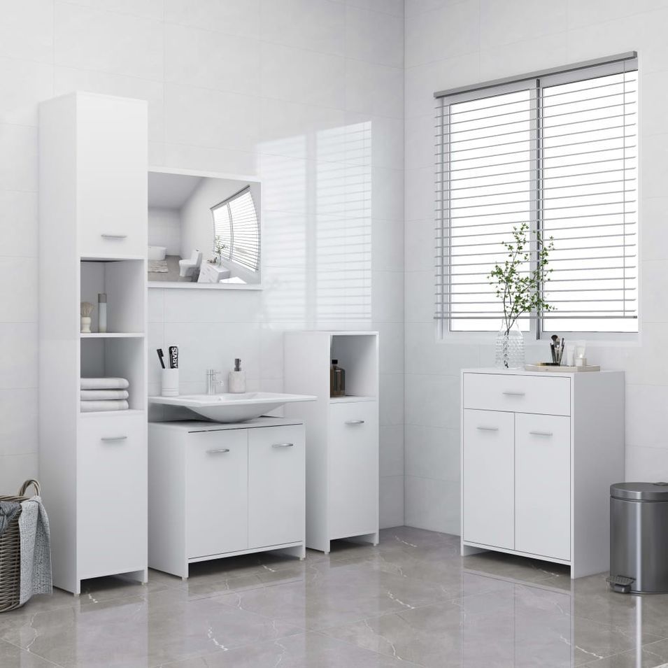 Meuble de rangement Blanc 60x33x80 cm - Photo n°5