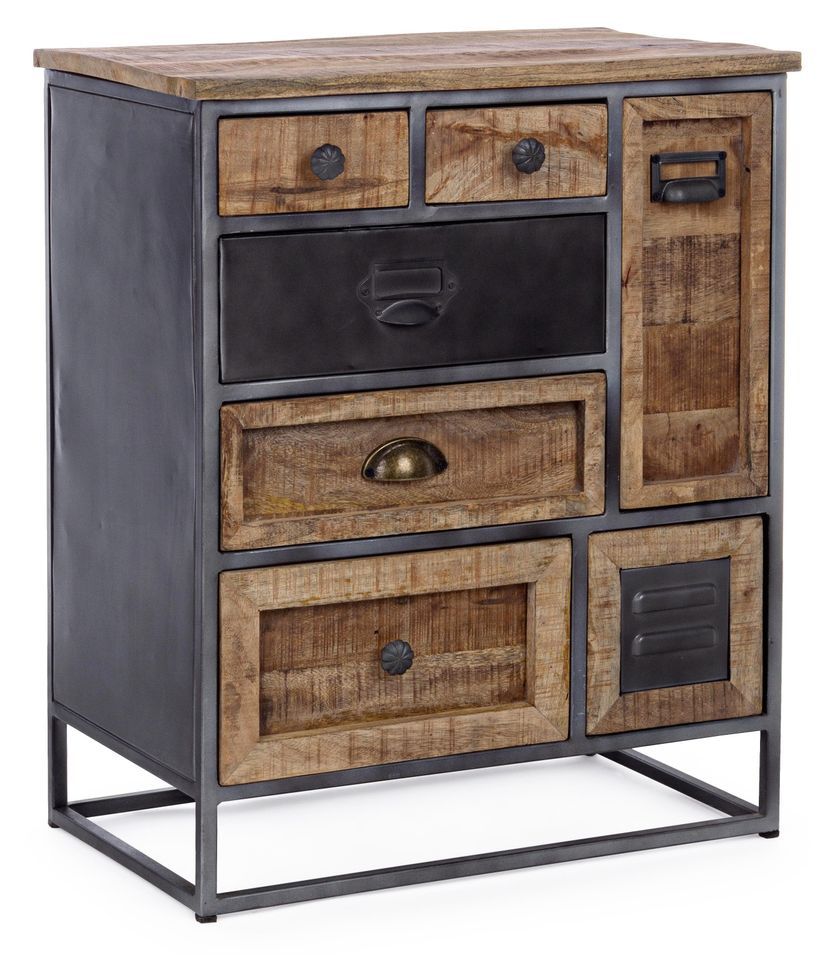 Meuble de rangement en acier bicolore 7 tiroirs Rupi L 60 cm - Photo n°1