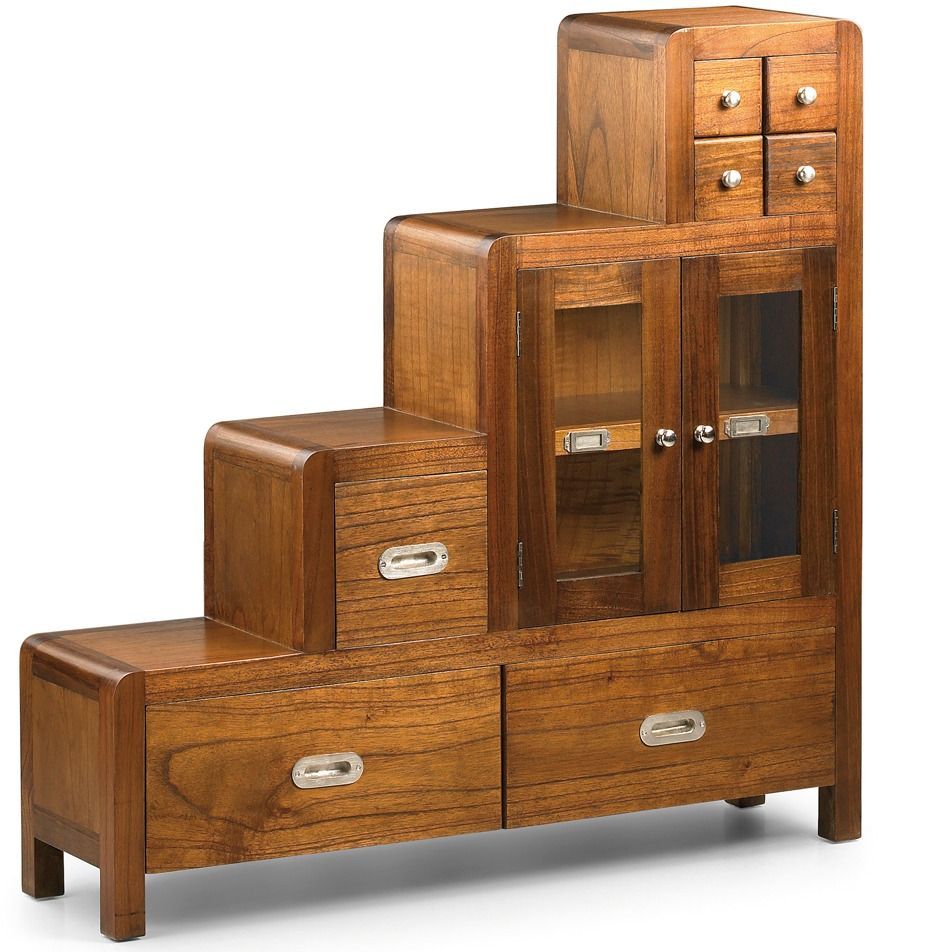 Meuble de rangement escalier en bois massif de Mindy marron SOKY - Photo n°1