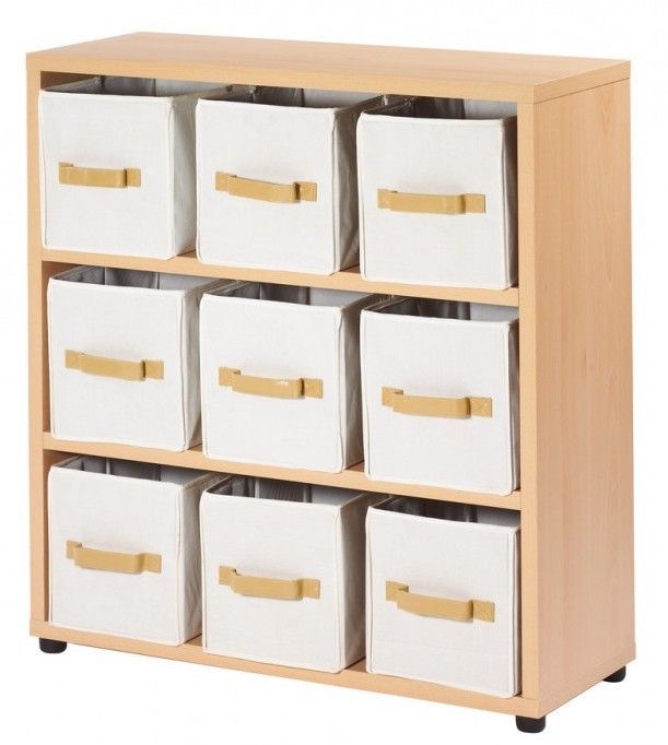 Meuble de rangement Hêtre 9 paniers H 89 - Photo n°1