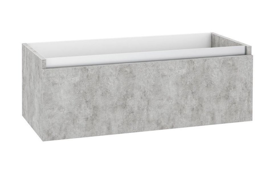 Meuble de salle de bain mélaminé effet béton 1 tiroir Teph L 100 cm - Photo n°1