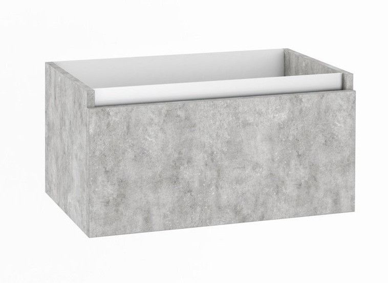 Meuble de salle de bain mélaminé effet béton 1 tiroir Teph L 70 cm - Photo n°1