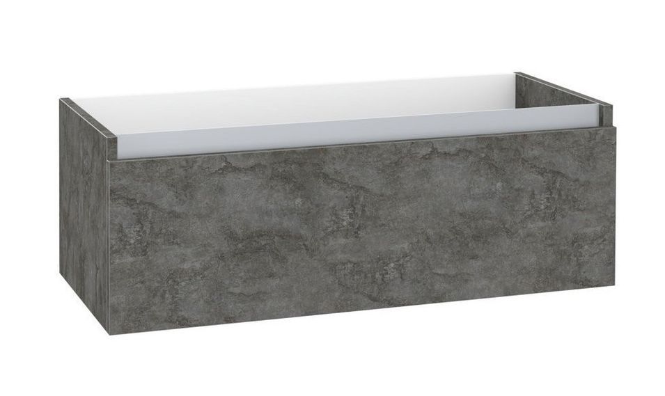 Meuble de salle de bain mélaminé gris oxyde 1 tiroir Teph L 100 cm - Photo n°1