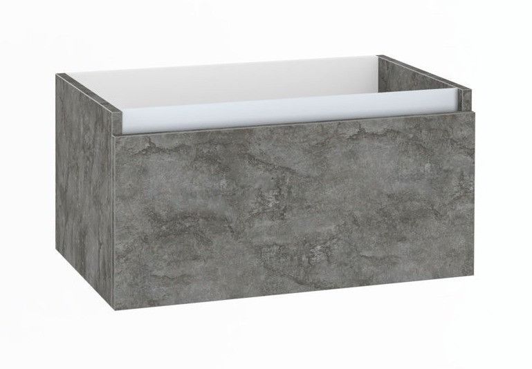 Meuble de salle de bain mélaminé gris oxyde 1 tiroir Teph L 70 cm - Photo n°1