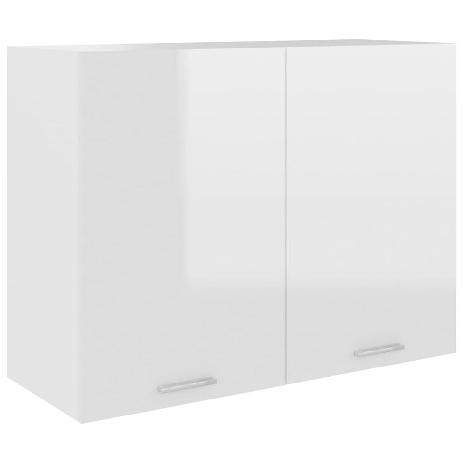Meuble haut de cuisine Blanc brillant 80x31x60 cm - Photo n°1