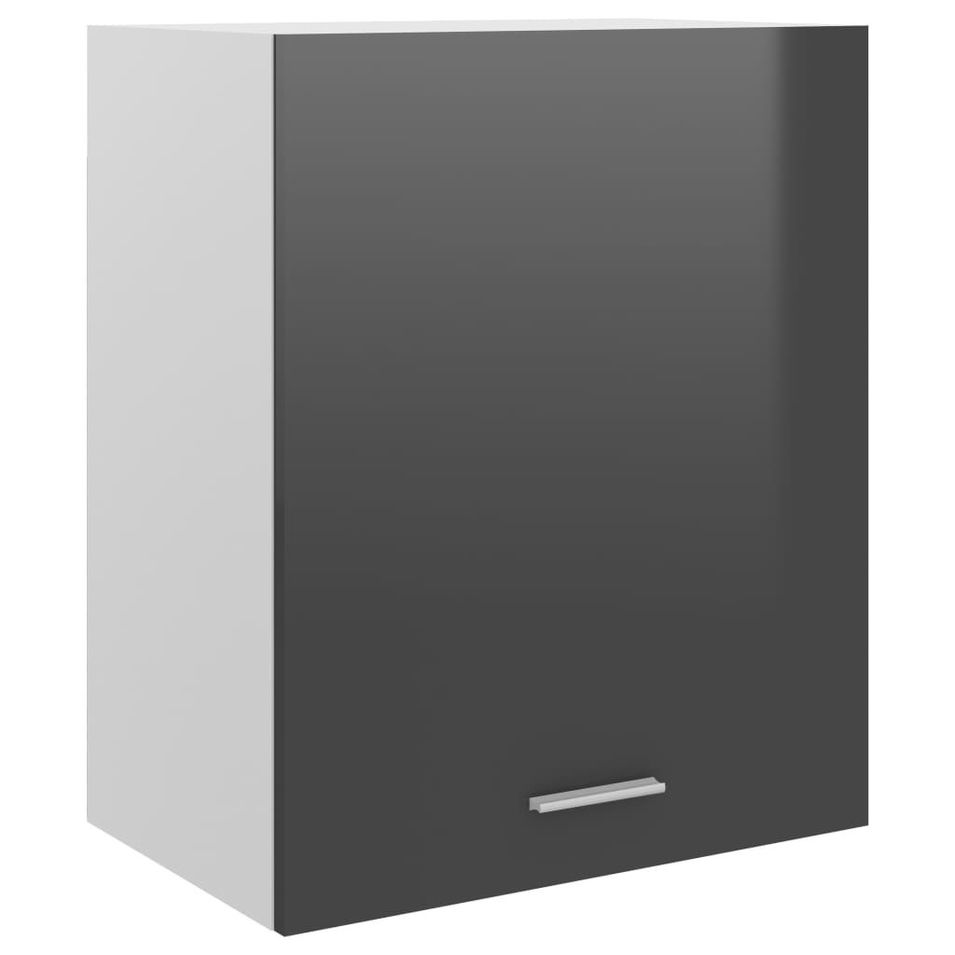 Meuble haut de cuisine Gris brillant 50x31x60 cm - Photo n°1