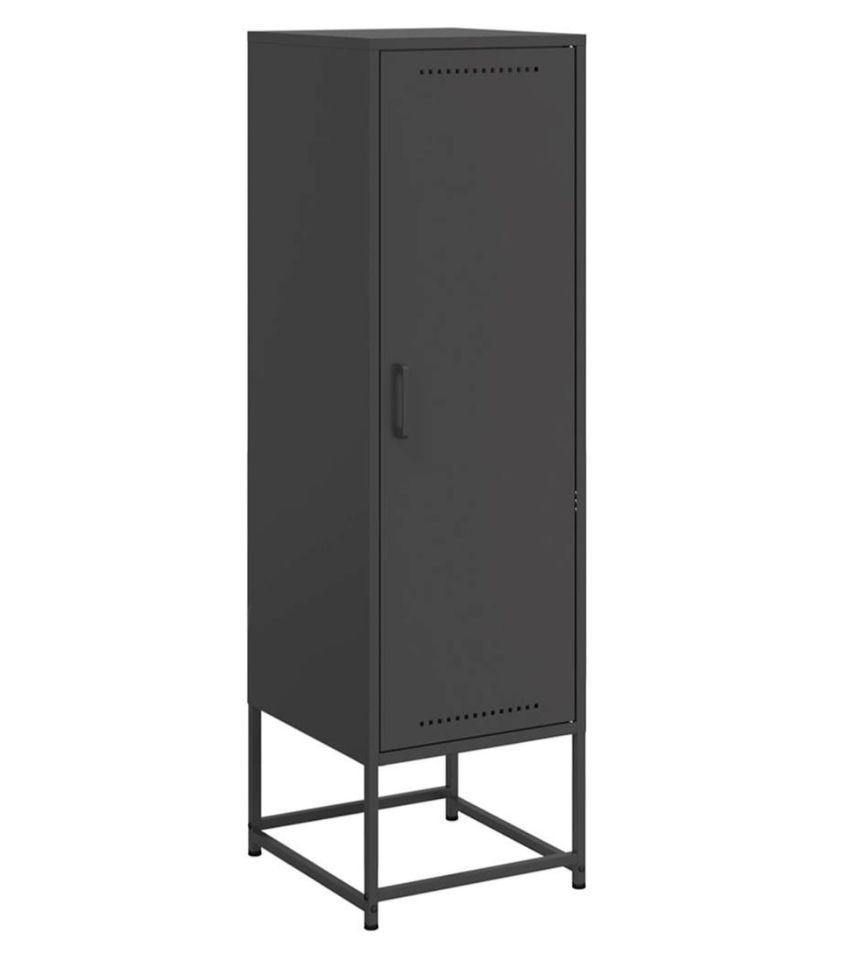 Meuble haut de rangement 1 porte 3 niveaux en métal Rako 36 cm - Style Industriel - Photo n°1