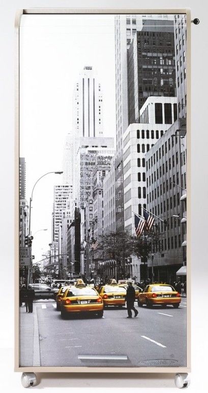 Meuble informatique Taupe Rideau 2 tiroirs Taxi jaune - Photo n°1