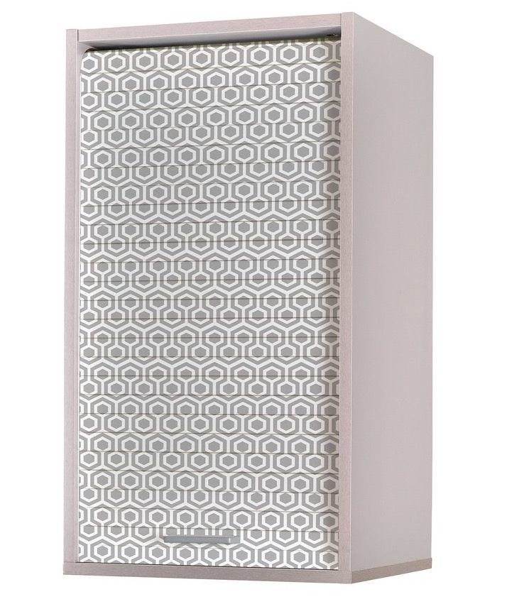 Meuble mural de cuisine gris à rideau imprimé gris Couna L 40 x H 72 cm - Photo n°1