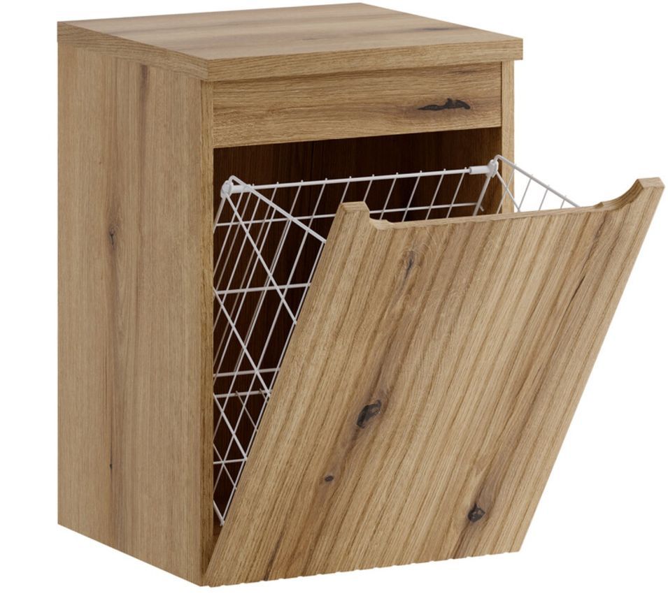 Meuble panier à linge suspendu NOVA 40 cm – Meuble salle de bain moderne avec bac intégré - Photo n°1