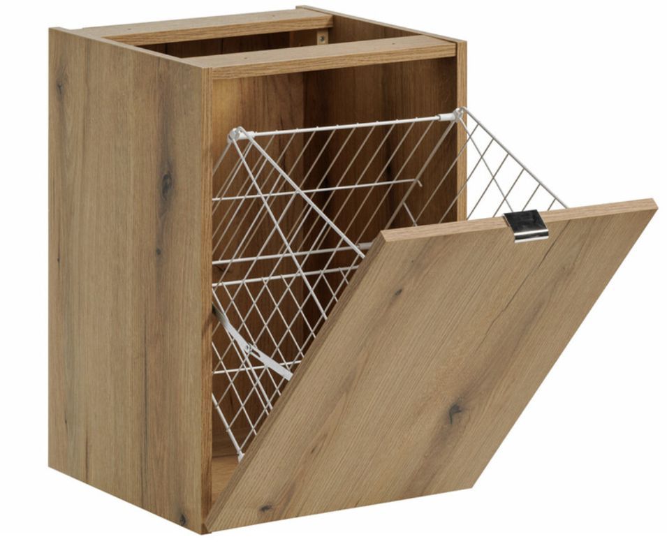 Meuble panier à linge suspendu NOVA OAK – Rangement malin et élégance naturelle pour la salle de bain - Photo n°1
