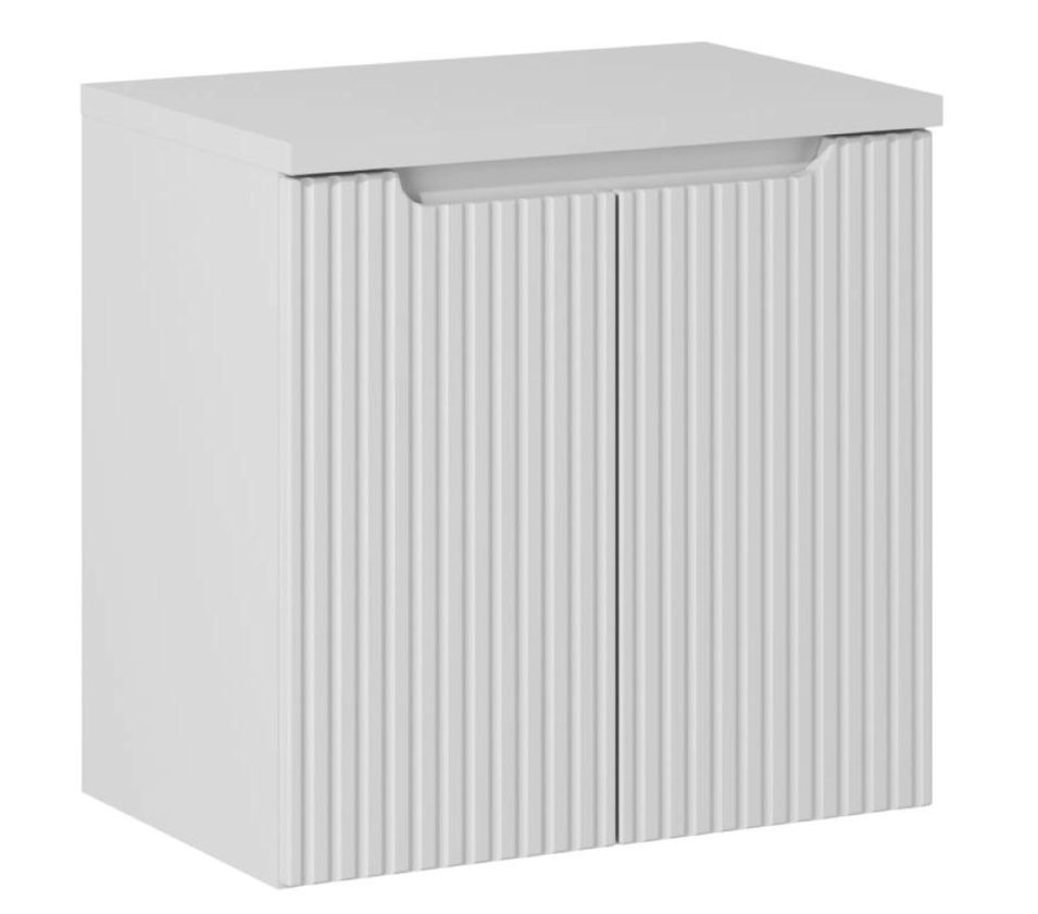 Meuble sous vasque suspendu 2 portes avec plan NOVA BLANC - Photo n°1