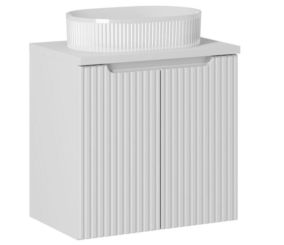 Meuble sous vasque suspendu 2 portes avec plan NOVA BLANC - Photo n°1